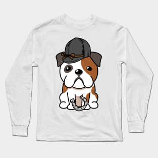 Funny bulldog is ready to ride a horse Long Sleeve T-Shirt